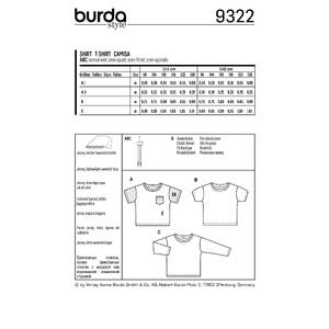 Burda Style Pattern 9322 Child's top Burda Sewing Pattern 9322