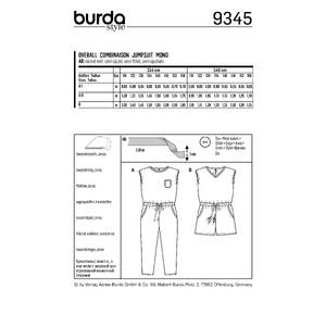 Burda Style Pattern B9345 Child's Summer Jumpsuit Burda Sewing Pattern 9345