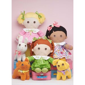 Simplicity Sewing Pattern S9910 Plush dolls with clothes and plush pets By Elaine Heigl Designs