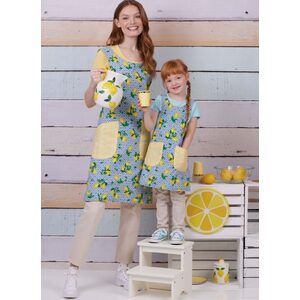 Simplicity Sewing Pattern S9969a Children & Misses Reversible Apron sz s-l-s-l