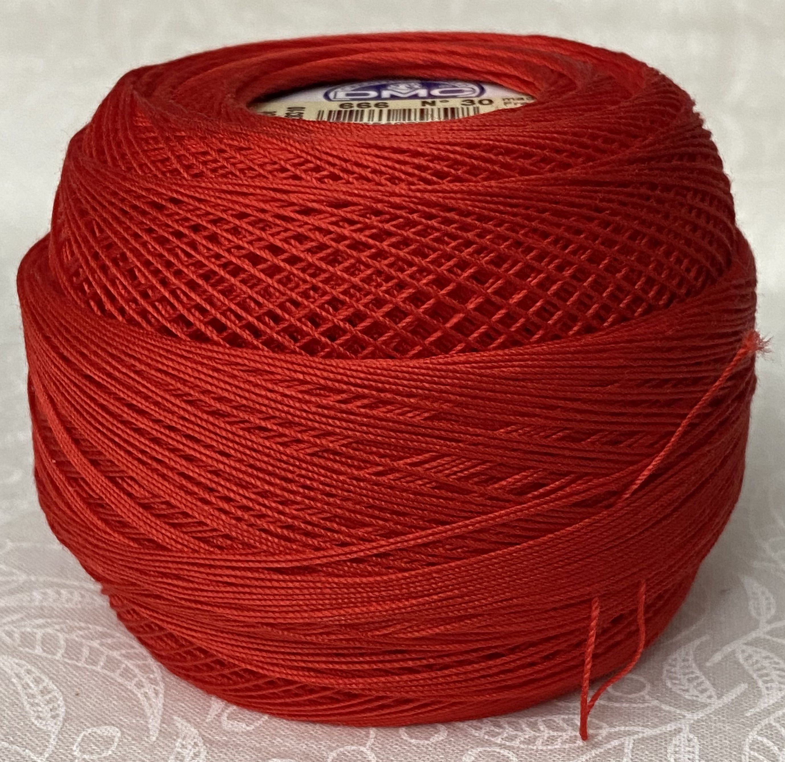 DMC Cebelia Combed Cotton Crochet Thread Size 30, 50g Ball, Colour 666