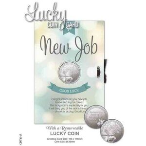 New Job, Card & Lucky Coin, 115 x 170mm, Luck Coin 35mm, A Beautiful Gift