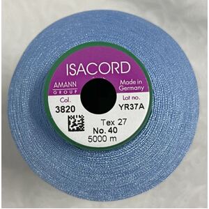 ISACORD 40 #3820 CELESTIAL BLUE 5000m Universal Machine Embroidery Thread