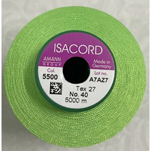 ISACORD 40 #5500 LIMEDROP, 5000m Universal Machine Embroidery Thread