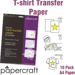 A4 T-Shirt Transfer Paper 10 Pack - Iron On Transfer Paper For Printers