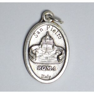 SAINT JOHN PAUL II Medal Pendant, SILVER TONE, 22mm X 15mm, MADE IN ITALY