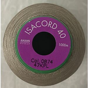 ISACORD 40 #0874 GRAVEL 1000m Machine Embroidery Sewing Thread