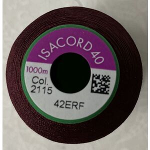 ISACORD 40 #2115 BEET RED 1000m Machine Embroidery Sewing Thread