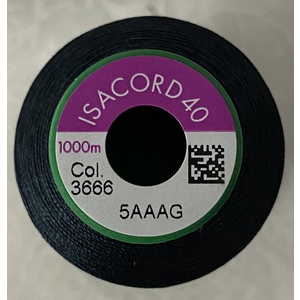 ISACORD 40 #3666 SPACE BLUE 1000m Machine Embroidery Sewing Thread