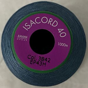 ISACORD 40 #3842 COPENHAGEN BLUE 1000m Machine Embroidery Sewing Thread