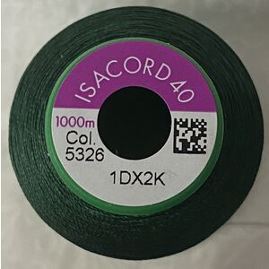 ISACORD 40 #5326 EVERGREEN 1000m Machine Embroidery Sewing Thread