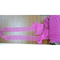 HOT PINK 37mm Feather Edge Eyelet Lace, Per metre