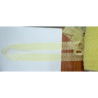 LEMON 37mm Feather Edge Eyelet Lace, Per metre