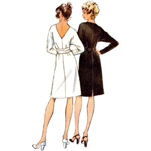 Simplicity Sewing Pattern S3046K5 Misses’ Knit Dress in Two Lengths, Forward or Backward & Sash Sizes 8-16