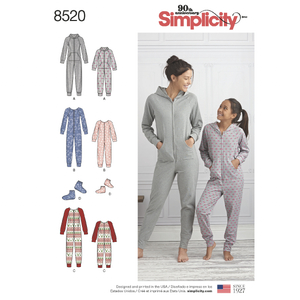 Girls' & Misses' Jumpsuits & Booties (Girls S-L Misses XS - XL) Pattern 8520