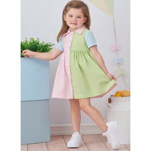 Simplicity Sewing Pattern S9760A Toddlers' Dress with Sleeve Variations Sizes 1/2-4