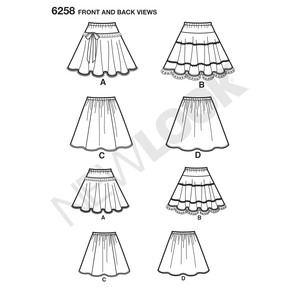 New Look Sewing Pattern 6258 Child's and Girls' Circle Skirts