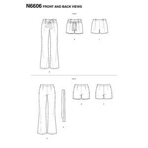 New Look Sewing Pattern N6606 Misses' Pant and Shorts