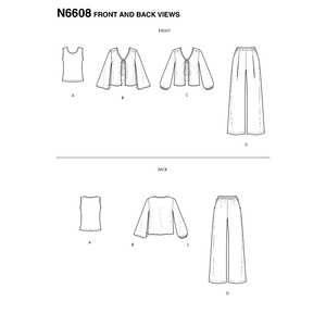 New Look Sewing Pattern N6608 Misses' Jacket, Pants and Top