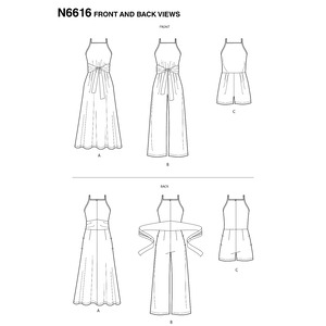 New Look Sewing Pattern N6616 Misses' Dress And Jumpsuit