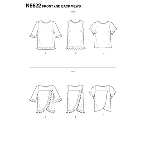 New Look Sewing Pattern N6622 Misses' Tops