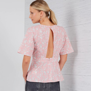 New Look Sewing Pattern N6656 Misses' Top With Optional Back Opening & Flared Sleeves