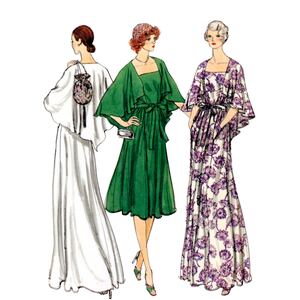 Vogue Sewing Pattern V1947B5 Misses Evening Dress Vintage 1970s Sizes 8-16