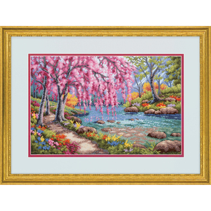 CHERRY BLOSSOM CREEK Counted Cross Stitch Kit, 70-35374