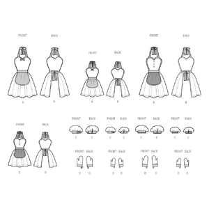 Simplicity Sewing Pattern S3050 Children’s and Misses’ Apron, Mitts and Hat