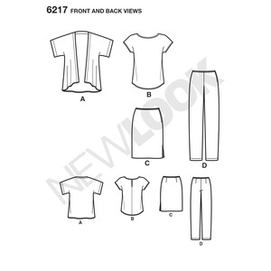 New Look Sewing Pattern 6217 Misses' Separates