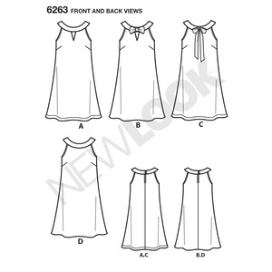 New Look Sewing Pattern 6263 Misses' A- Line Dress