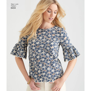 New Look Sewing Pattern 6434 Misses' Tops with Fabric Variations