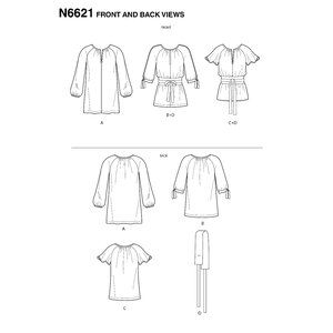 New Look Sewing Pattern N6621 Misses' Top Or Tunic