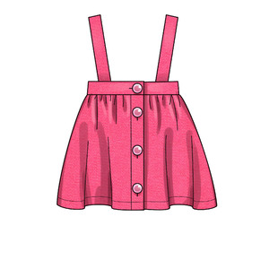 New Look Sewing Pattern N6664 Toddlers' & Children's Skirts With Shoulder Straps & Peter Pan Blouse