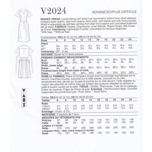 Vogue Patterns V2024h5 Misses’ Dress by Rachel Comey size 6-14