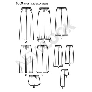 New Look Pattern 6859 Misses', Men's, & Teens' Separates