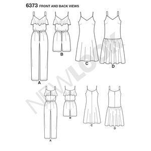 New Look Sewing Pattern 6373 Misses' Jumpsuit or Romper and Dresses