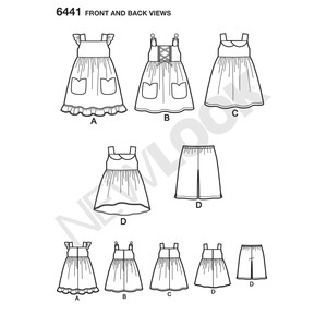 New Look Sewing Pattern 6441 Toddlers' Easy Dresses, Top and Cropped Pants