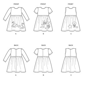 New Look Sewing Pattern N6647 Toddlers' Dresses with Appliques