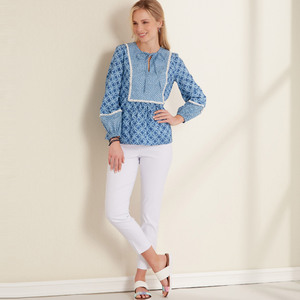 New Look Sewing Pattern N6671 Misses' Pull-Over Top With Princess Seam & Trim