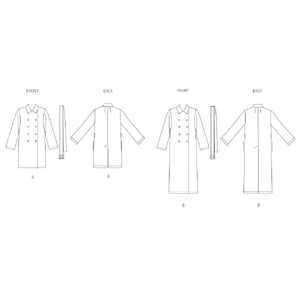 New Look Sewing Pattern N6788 Misses’ Trench Coat in Two Lengths and Belt XS-XXL