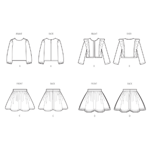 Simplicity Sewing Pattern S3044 Children’s & Girls’ Skirts, Jacket & Knit Top Sizes 3-6