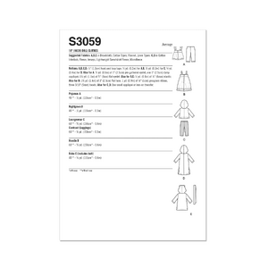 Simplicity Sewing Pattern S3059 18″ Doll Clothes by Elaine Heigl Designs OS