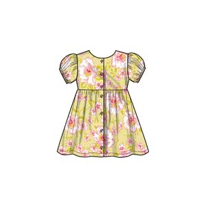 Simplicity Sewing Pattern S9760A Toddlers' Dress with Sleeve Variations Sizes 1/2-4