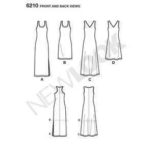 New Look Sewing Pattern 6210 Misses' Knit Dress in Two Lengths