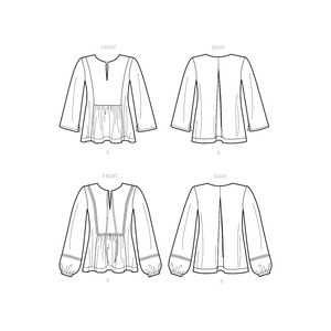 New Look Sewing Pattern N6671 Misses' Pull-Over Top With Princess Seam & Trim