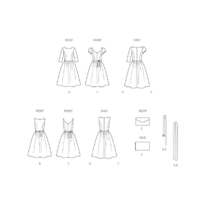 New Look Sewing Pattern N6786 Misses’ Dresses with Belt and Purse, Sizes 8-18