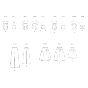 New Look Sewing Pattern N6787 Juniors’ Corsets, trousers and Skirt