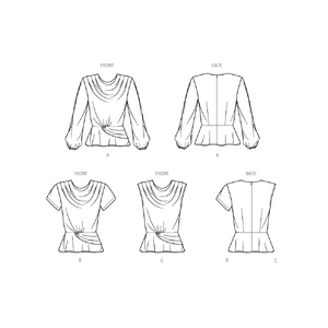 Simplicity Sewing Pattern S9706(Y5) Misses’ Tops Sizes 18-26