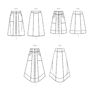 Simplicity Sewing Pattern S9710(Y5) Misses’ Skirts Sizes 18-26